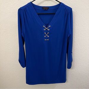 Fontana Long Sleeve V-Neck Top Size Small